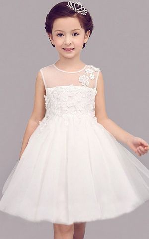 F68092 Lace Dress princess Wedding Party dress White Gown Bridesmaid Tulle Skirt